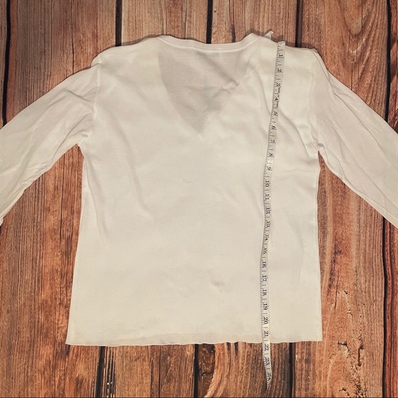 Anne Fontaine Shoulder Ruffle Long Sleeve Blouse - Picture 7 of 8